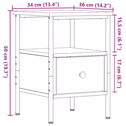 vidaXL Bedside Cabinets Nightstand Bed Table 2 pcs Artisan Oak Engineered Wood - 2 pcs - Additional view 10