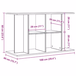 vidaXL Aquarium Stand Fish Tank Stand Cabinet Aquarium Base Engineered Wood - artisan oak, 100 x 40 x 60 cm - Additional view 3