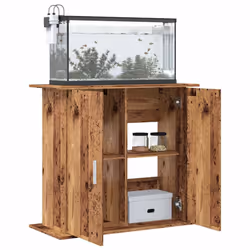 vidaXL Aquarium Stand Fish Tank Stand Aquarium Cabinet Old Wood Engineered Wood - old wood, 81 x 36 x 73 cm
