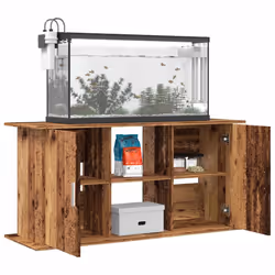vidaXL Aquarium Stand Fish Tank Stand Aquarium Cabinet Old Wood Engineered Wood - old wood, 121 x 41 x 58 cm