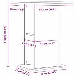 vidaXL Aquarium Stand Fish Tank Stand Aquarium Cabinet Old Wood Engineered Wood - old wood, 36 x 60.5 x 72.5 cm
