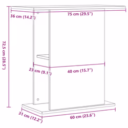 vidaXL Aquarium Stand Fish Tank Stand Aquarium Cabinet Old Wood Engineered Wood - old wood, 36 x 75 x 72.5 cm - Additional view 8