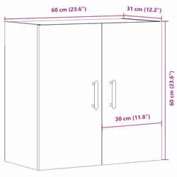 vidaXL Wall Cabinet Artisan Oak 60x31x60 cm Engineered Wood - old wood - Additional view 10