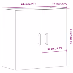 vidaXL Wall Cabinet Artisan Oak 60x31x60 cm Engineered Wood - artisan oak - Additional view 10