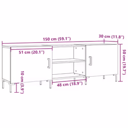vidaXL TV Cabinet Old Wood 150x30x50 cm Engineered Wood TV stand media cabinet - old wood - Additional view 10