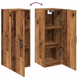 vidaXL Wall Mounted Cabinet Hanging Storage Cabinet Old Wood Engineered Wood - old wood - Additional view 7