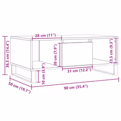 vidaXL Coffee Table Hallway End Table Side Table Engineered Wood - old wood - Additional view 9
