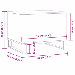 vidaXL Coffee Table Hallway End Table Side Table Old Wood Engineered Wood - artisan oak - Additional view 9