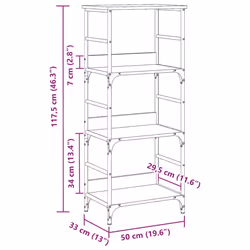 vidaXL Book Cabinet Bookcase Storage Shelf Bookshelf Old Wood Engineered Wood - Additional view 8