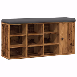vidaXL Shoe Bench Entryway Storage Bench Hallway Shoe Rack Engineered Wood - old wood