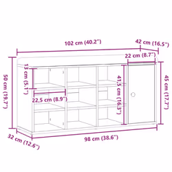 vidaXL Shoe Bench Entryway Storage Bench Hallway Shoe Rack Engineered Wood - old wood - Additional view 10