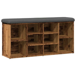 vidaXL Shoe Bench Old Wood 82x32x50 cm Engineered Wood bench storage bench - old wood, 102 x 32 x 50 cm