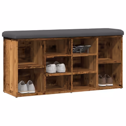 vidaXL Shoe Bench Old Wood 82x32x50 cm Engineered Wood bench storage bench - old wood, 102 x 32 x 50 cm