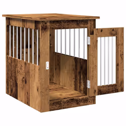 vidaXL Dog Crate Furniture Pet Doghouse Dog Kennel Dog Cage Engineered Wood - old wood, 45 x 62 x 59 cm - Additional view 4
