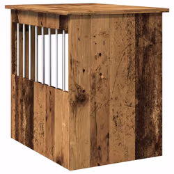 vidaXL Dog Crate Furniture Pet Doghouse Dog Kennel Dog Cage Engineered Wood - old wood, 45 x 62 x 59 cm - Additional view 6