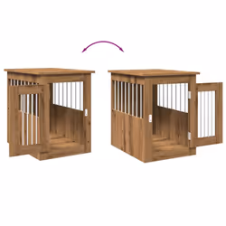 vidaXL Dog Crate Furniture Pet Doghouse Dog Kennel Dog Cage Engineered Wood - artisan oak, 45 x 62 x 59 cm - Additional view 7