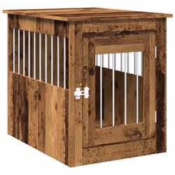 vidaXL Dog Crate Furniture Pet Doghouse Dog Kennel Dog Cage Engineered Wood - old wood, 55 x 75 x 65 cm