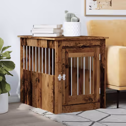 vidaXL Dog Crate Furniture Pet Doghouse Dog Kennel Dog Cage Engineered Wood - old wood, 55 x 75 x 65 cm