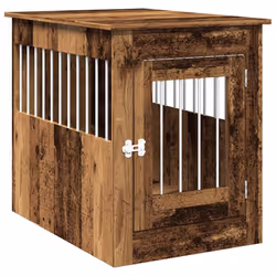vidaXL Dog Crate Furniture Pet Doghouse Dog Kennel Dog Cage Engineered Wood - old wood, 55 x 80 x 68 cm