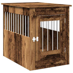 vidaXL Dog Crate Furniture Pet Doghouse Dog Kennel Dog Cage Engineered Wood - old wood, 55 x 80 x 68 cm