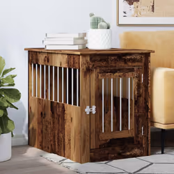 vidaXL Dog Crate Furniture Pet Doghouse Dog Kennel Dog Cage Engineered Wood - old wood, 55 x 80 x 68 cm