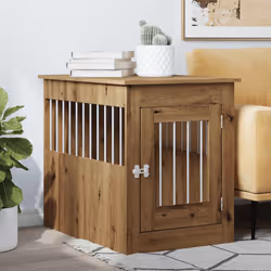 vidaXL Dog Crate Furniture Pet Doghouse Dog Kennel Dog Cage Engineered Wood - artisan oak, 55 x 80 x 68 cm - Additional view 2
