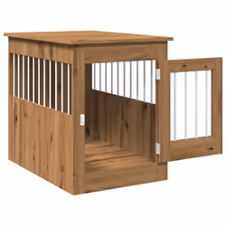 vidaXL Dog Crate Furniture Pet Doghouse Dog Kennel Dog Cage Engineered Wood - artisan oak, 55 x 80 x 68 cm - Additional view 4