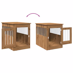 vidaXL Dog Crate Furniture Pet Doghouse Dog Kennel Dog Cage Engineered Wood - artisan oak, 55 x 80 x 68 cm - Additional view 7