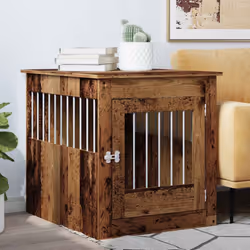 vidaXL Dog Crate Furniture Pet Doghouse Dog Kennel Dog Cage Engineered Wood - old wood