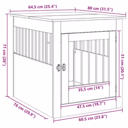 vidaXL Dog Crate Furniture Pet Doghouse Dog Kennel Dog Cage Engineered Wood - old wood