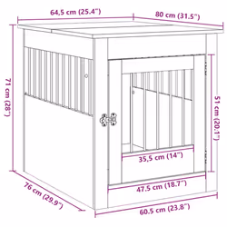 vidaXL Dog Crate Furniture Pet Doghouse Dog Kennel Dog Cage Engineered Wood - artisan oak
