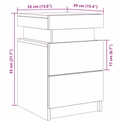 vidaXL Bedside Cabinets with LED Bed Table 2 pcs Artisian Oak Engineered Wood - old wood, 1 pcs - Additional view 3