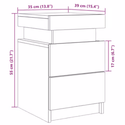 vidaXL Bedside Cabinets with LED Bed Table 2 pcs Artisian Oak Engineered Wood - old wood, 2 pcs - Additional view 3