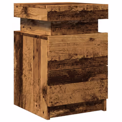 vidaXL Bedside Cabinets with LED Bed Table 2 pcs Artisian Oak Engineered Wood - old wood, 2 pcs - Additional view 5