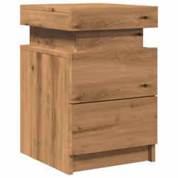 vidaXL Bedside Cabinets with LED Bed Table 2 pcs Artisian Oak Engineered Wood - artisian oak, 1 pcs - Additional view 2
