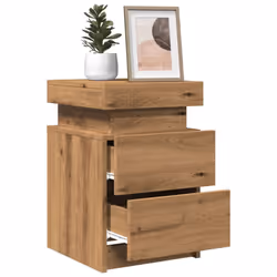 vidaXL Bedside Cabinets with LED Bed Table 2 pcs Artisian Oak Engineered Wood - artisian oak, 1 pcs - Additional view 4