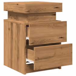vidaXL Bedside Cabinets with LED Bed Table 2 pcs Artisian Oak Engineered Wood - artisian oak, 1 pcs - Additional view 8