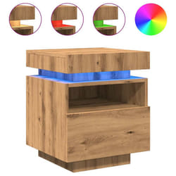 vidaXL Bedside Cabinets with LED Lights Nightstand Bed Table Side Cabinet - artisan oak, 1 pcs