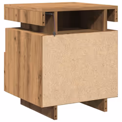 vidaXL Bedside Cabinets with LED Lights Nightstand Bed Table Side Cabinet - artisan oak, 1 pcs - Additional view 7