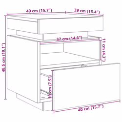 vidaXL Bedside Cabinets with LED Lights Nightstand Bed Table Side Cabinet - artisan oak, 2 pcs