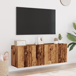 vidaXL TV Cabinets Wall-mounted TV Stand Floating Wall TV Unit 2 pcs Old Wood