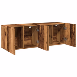 vidaXL TV Cabinets Wall-mounted TV Stand Floating Wall TV Unit 2 pcs Old Wood - Additional view 5