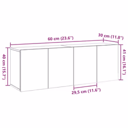 vidaXL TV Cabinets Wall-mounted Floating Cabinet TV Unit 2 pcs Artisian Oak