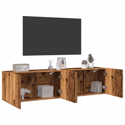 vidaXL TV Cabinets Wall-mounted TV Stand Floating TV Wall Unit 2 pcs Old Wood