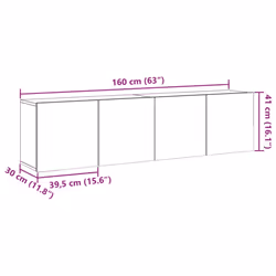 vidaXL TV Cabinets Wall-mounted TV Stand Floating TV Wall Unit 2 pcs Old Wood