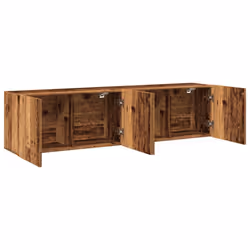 vidaXL TV Cabinets Wall-mounted TV Stand Floating TV Wall Unit 2 pcs Old Wood - Additional view 4