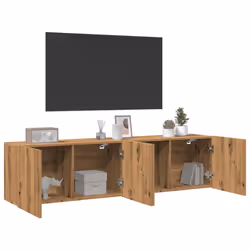 vidaXL TV Cabinets Wall-mounted Floating Cabinet TV Unit 2 pcs Artisian Oak