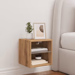 vidaXL TV Wall Cabinet with LED Lights Artisan Oak 30x28.5x30 cm - Additional view 3