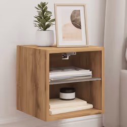vidaXL TV Wall Cabinet with LED Lights Artisan Oak 30x28.5x30 cm - Additional view 5