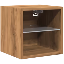 vidaXL TV Wall Cabinets with LED Lights 2 pcs Artisan Oak 30x28.5x30 cm - Additional view 5